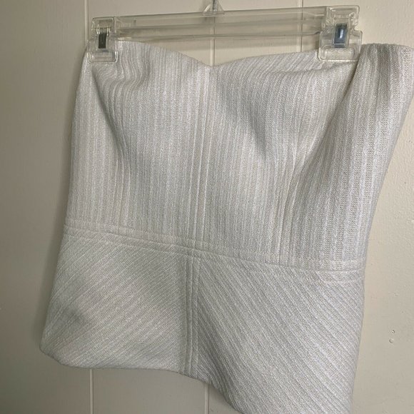 TRINA TURK Sweetheart Strapless Blouse Cream Sz 12 - Picture 9 of 9